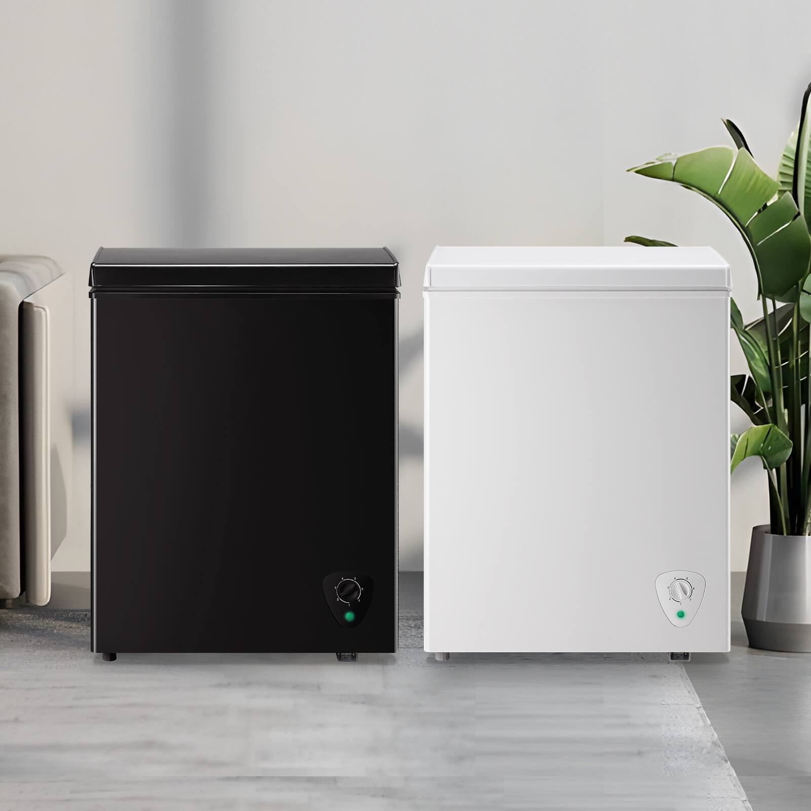 Alt View 8. Tacool - 4.5 Cu.Ft Compact Chest Freezer with Wheels, Small Deep Freezer with Top-Open Door for Kitchen - WHITE.