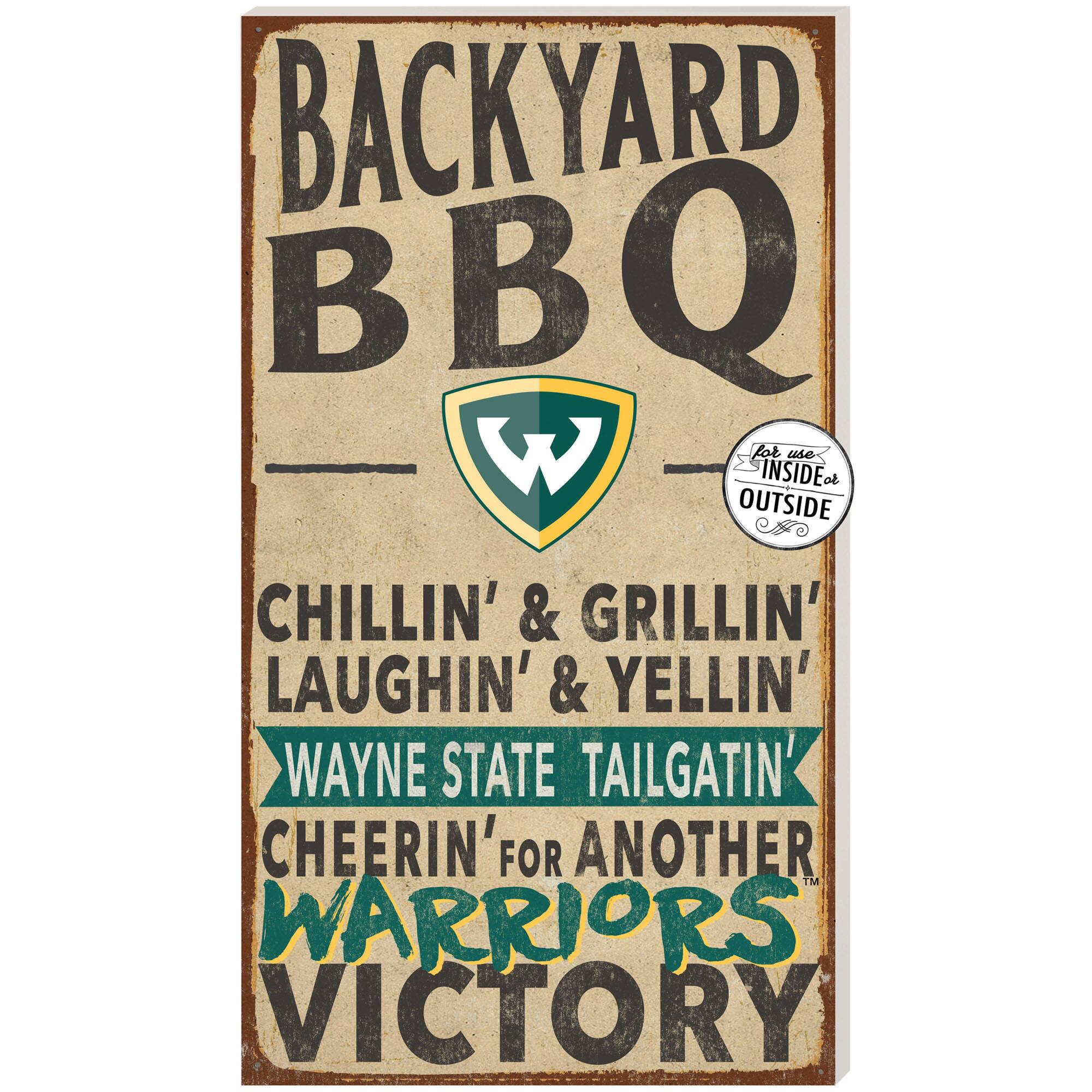 Wayne State Warriors 11" x 20" Indoor/Outdoor BBQ Sign