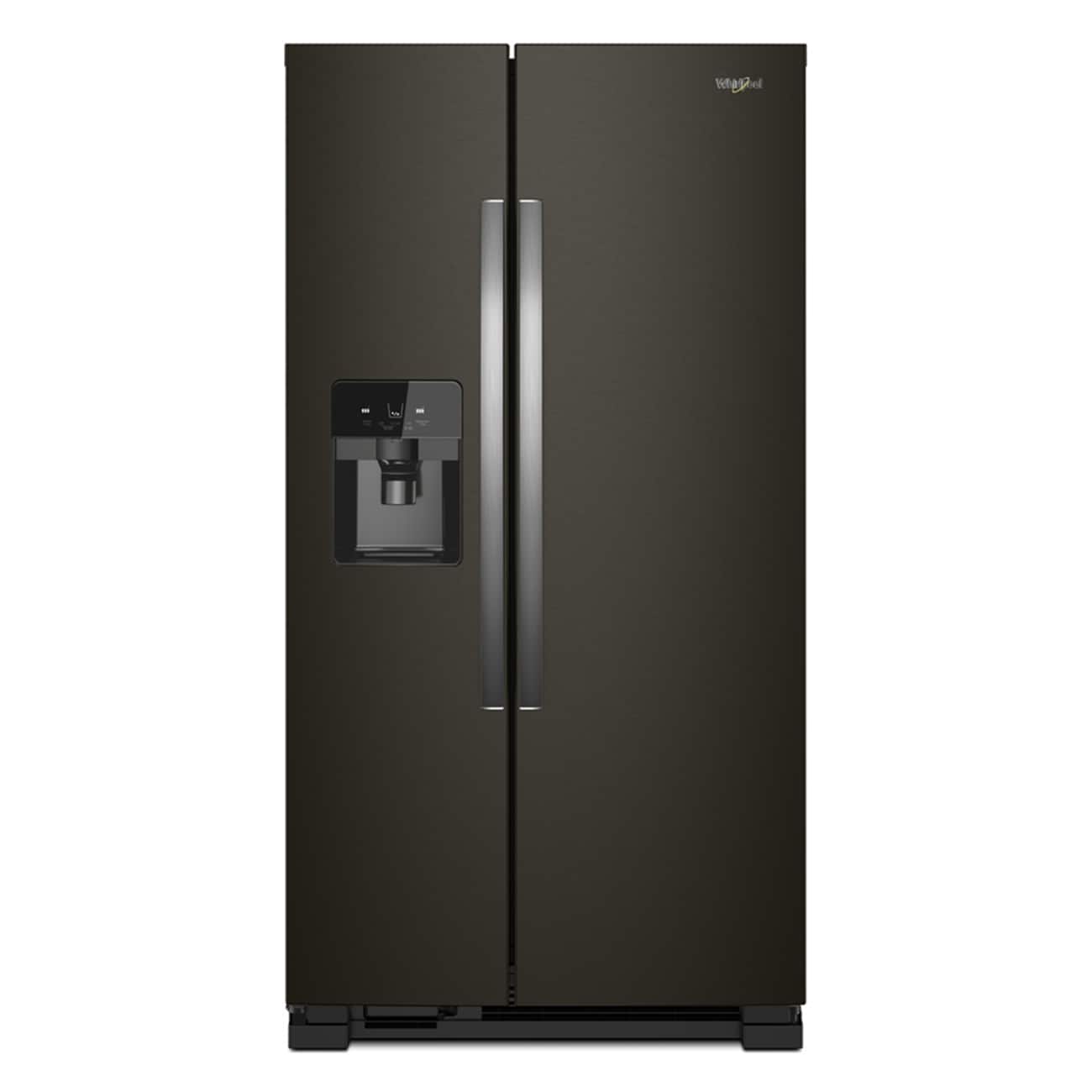 Whirlpool - 33 in. Wide 21 cu. ft. Side-by-Side Refrigerator with LED Interior Lighting - Black Stainless Steel