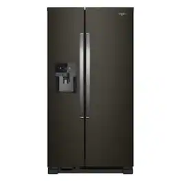 Whirlpool - 33 in. Wide 21 cu. ft. Side-by-Side Refrigerator with LED Interior Lighting - Black Stainless Steel
