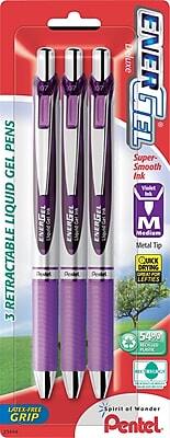 Sure, here is the corrected and grouped text from the image:
---
**ENERGEL**
**3 RETRACTABLE GEL PENS**
- **Super-Smooth Ink**
- **Violet Ink**
- **M Medium Metal Tip**
- **Quick Drying Leaves No Smudges**
- **54% Recycled Plastic**
- **Latex-Free Grip**
- **Spirit of Wonder**
- **Pentel**
**ENERGEL**
**Deluxe**
**3 ENERGEL**
**Violet Ink**
**M Medium**
**Super-Smooth Ink**
**Quick Drying Leaves No Smudges**
**54% Recycled Plastic**
**Latex-Free Grip**
**23444**
---