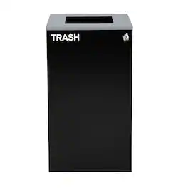 Alpine Industries - 29 Gallon Steel Recycling Trash Can with Square Lid - Black