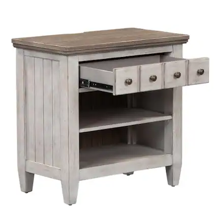 Front. Liberty Furniture Industries - 1 Drawer Night Stand w/ Charging Station - White.
