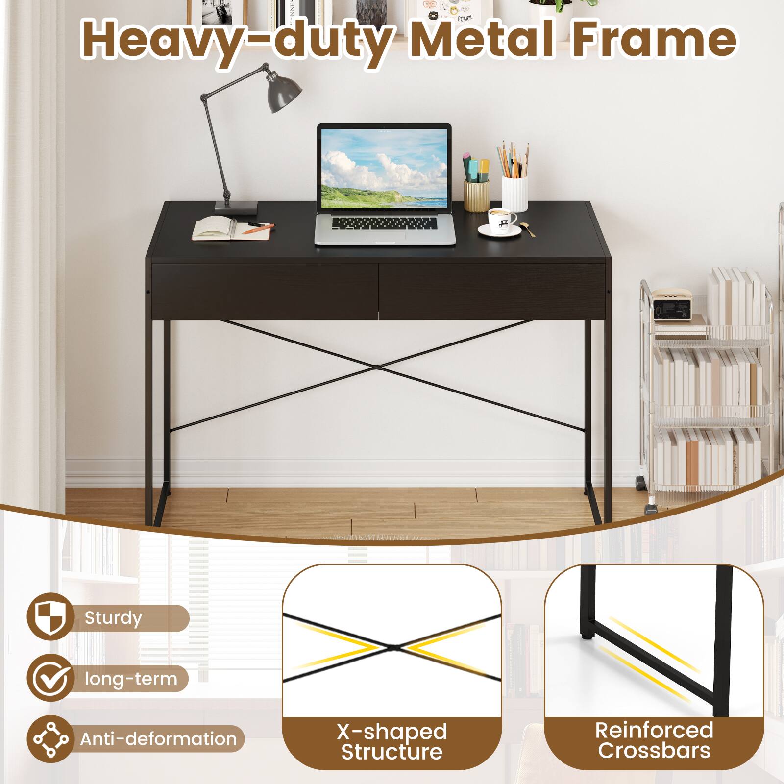 Heavy-duty Metal Frame, Sturdy, long-term, Anti-deformation, X-shaped Structure, Reinforced Crossbars