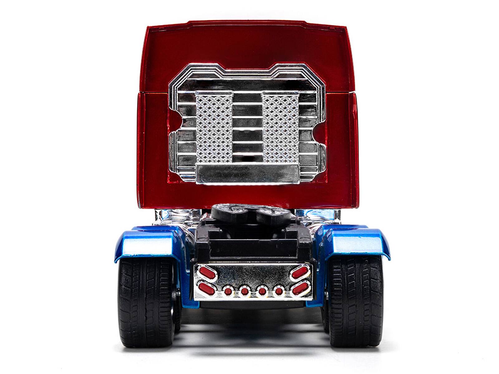 Alt View 5. Jada - Western Star 57X Truck Tractor "Spider-Man" Blue and Red Metallic "Hollywood Rides" Series 1/24 Diecast Model by Jada.