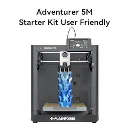 Flashforge - Adventurer 5M 3D Printer, Auto Leveling, Max 600mm/s High Speed Printing, 280°C Direct Extruder, 3s Nozzle - Black