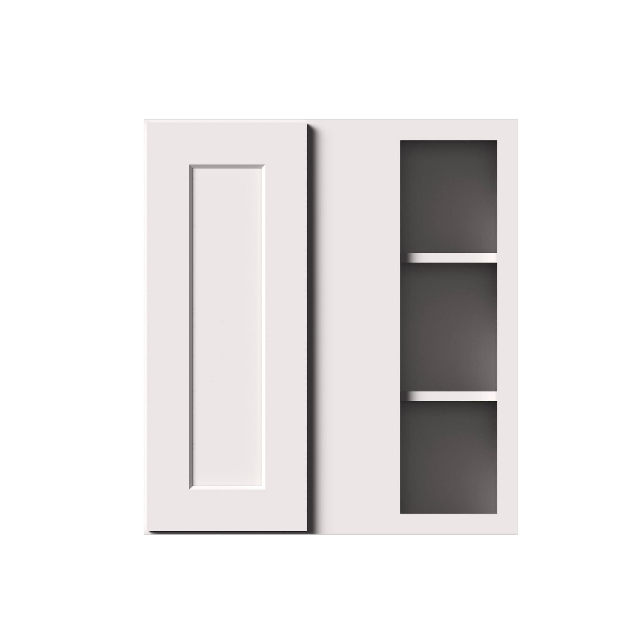 Alt View 1. Boyel Living - 27-in W x 30-in H x 12-in D Shaker RTA Kitchen Corner Wall Cabinet with Soft-Close - White Shaker.