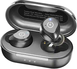 TOZO - Hybrid 3-Layer ANC Stereo Earbuds - 40H, ENC Mic Clear Calls, IPX6 Waterproof, APP-32EQ, Wireless Charge, Touch Control - Black