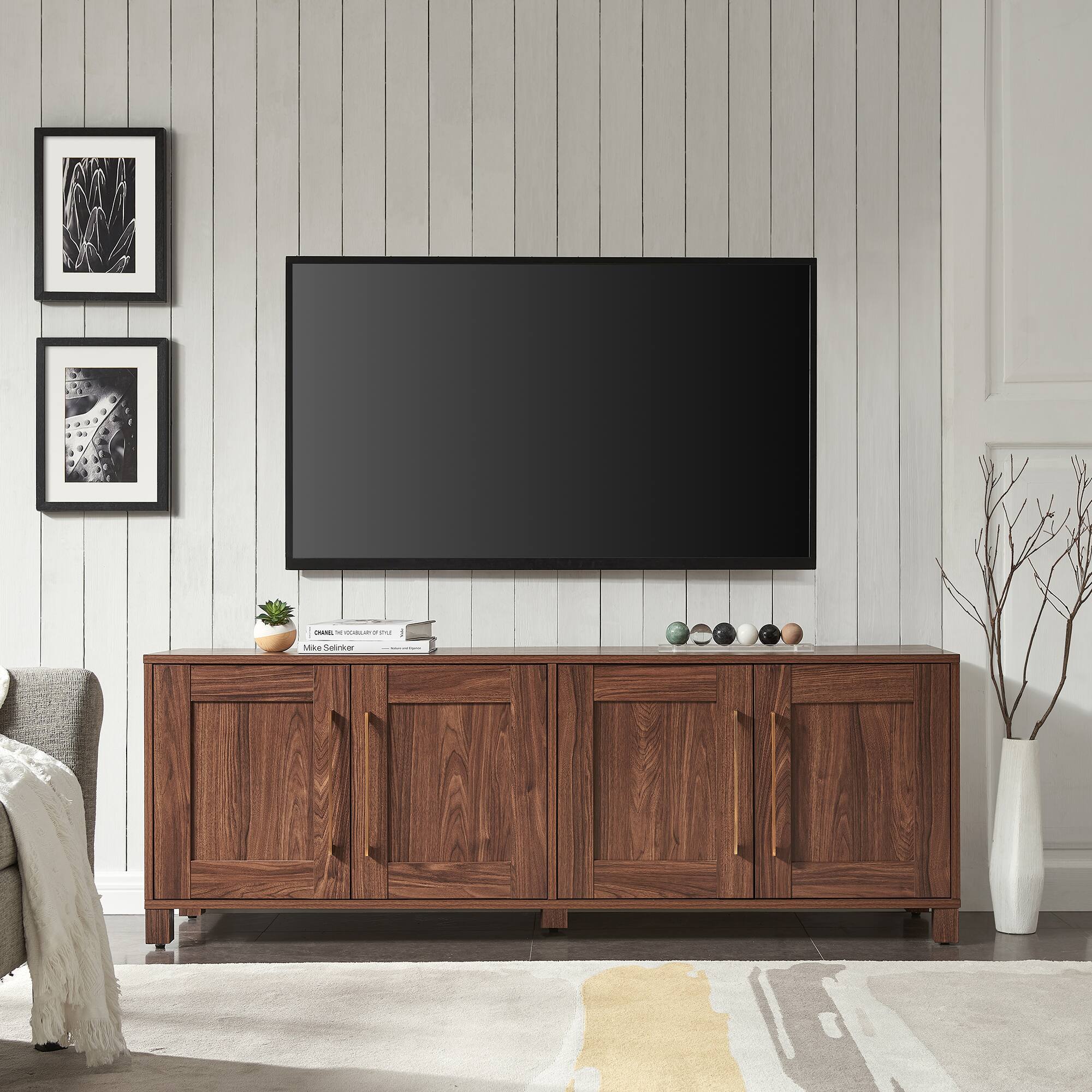 Alt View 35. Hudson&Canal - Chabot TV Stand for Most TVs up to 75" - Walnut.
