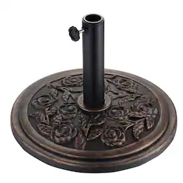 Ainfox - Heavy Duty Umbrella Base Round Patio Umbrellas-Stand for Outdoor, Lawn and Garden - bronze