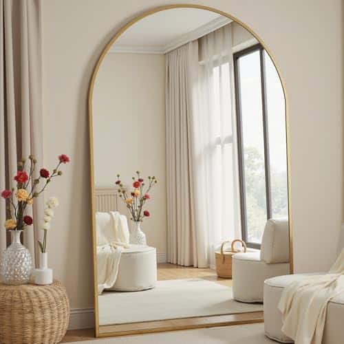 Hirose Alice - Arched Full Length Mirror 64 Floor With Stand Body Mirrosr Standing Mirrors For Leaning Or Hanging Bedroo...