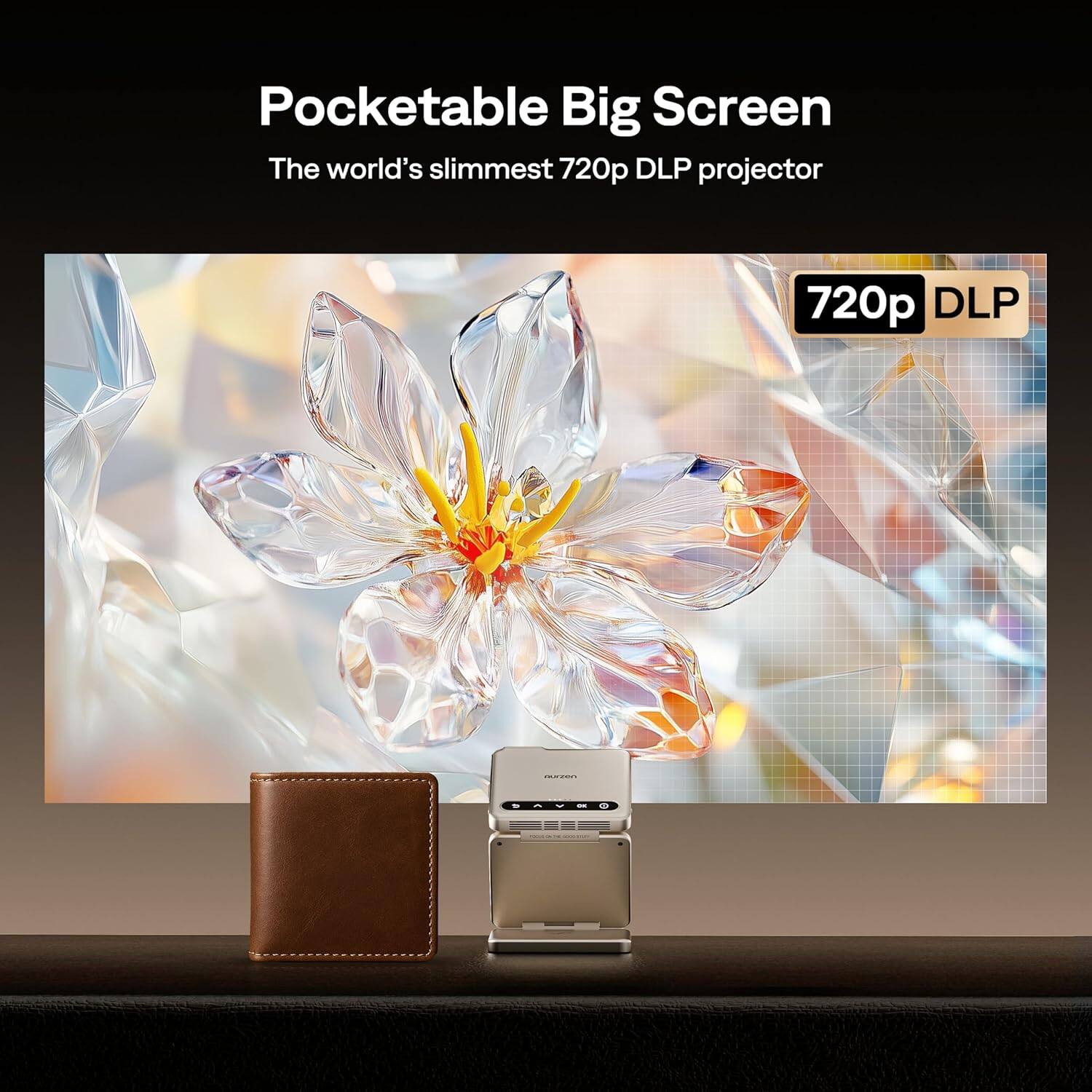 Pocketable Big Screen: The world's slimmest 720p DLP projector.