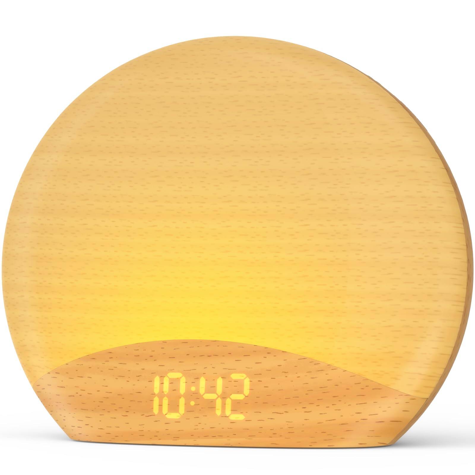 Dazzed Corner - Sunrise Alarm Clock FM Radio, Bluetooth Speaker, Natural Wake-Up Light - Wooden
