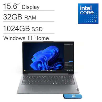 15.6" Display
32GB RAM
1024GB SSD
Windows 11 Home
Intel Core 7