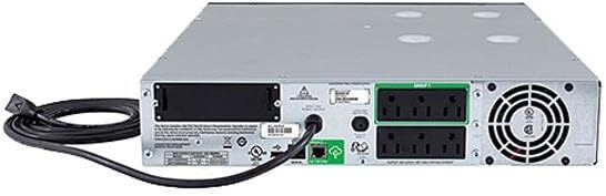 Back. APC - Smart-UPS, Line Interactive, 1500VA, Rackmount 2U, 120V, 6x NEMA 5-15R outlets, SmartConnect Port+SmartSlot, AVR, LC - BLACK.