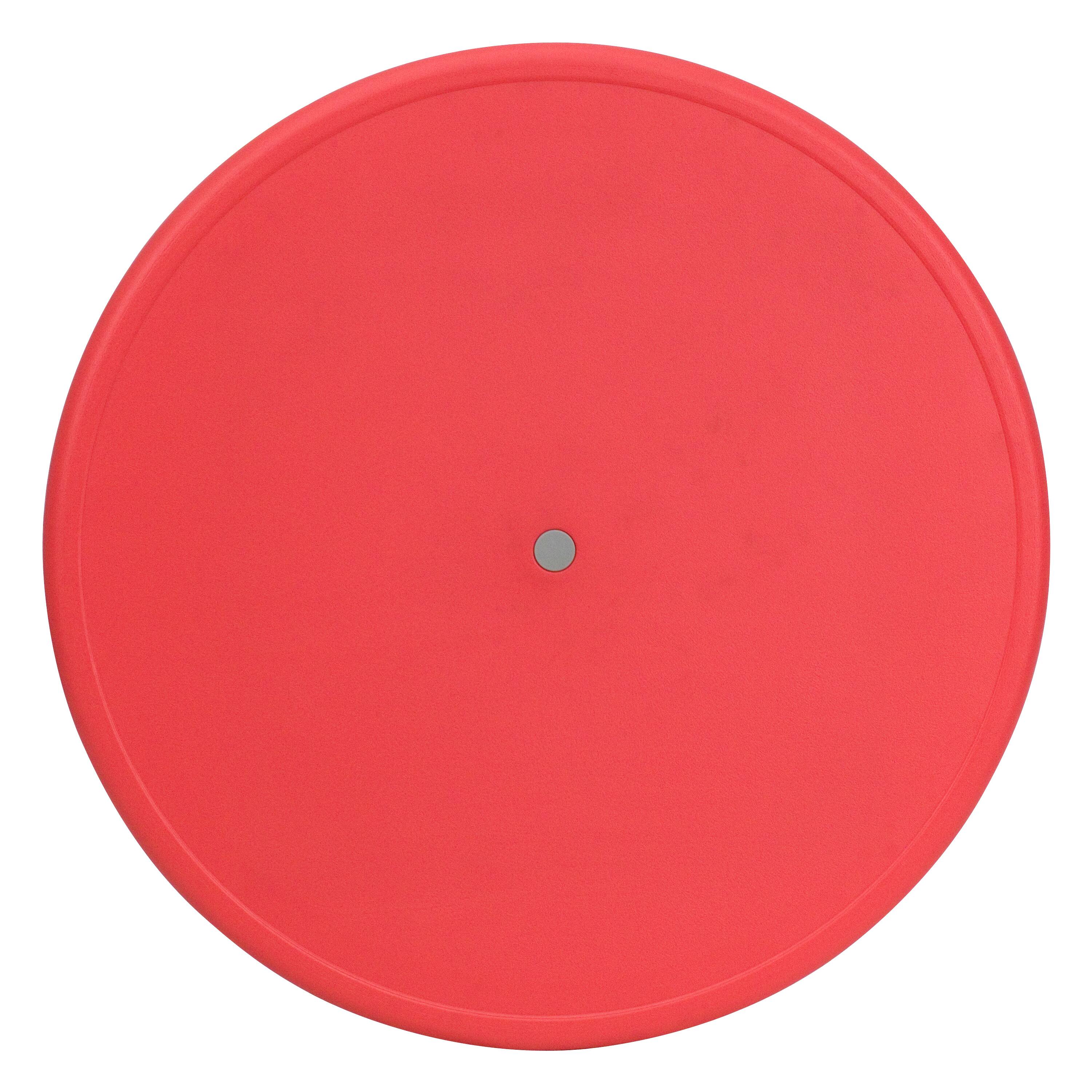 Alt View 2. Emma + Oliver - 33" Round Plastic Height Adjustable Activity Table - Red.
