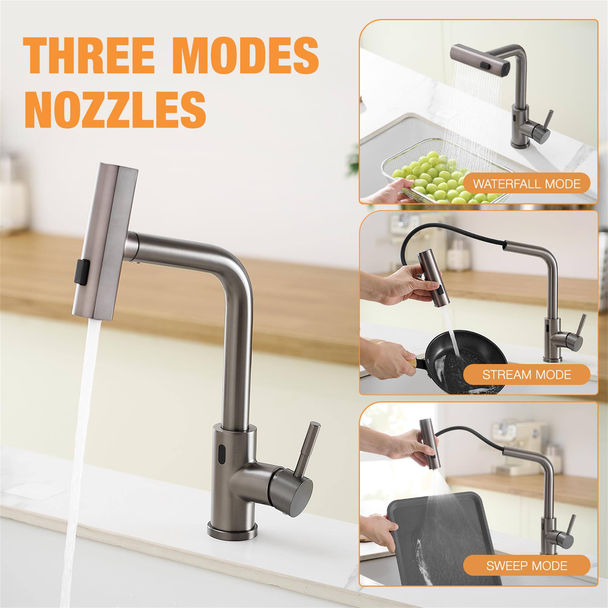 THREE MODES NOZZLES

WATERFALL MODE

STREAM MODE

SWEEP MODE
