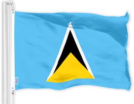 G128 - Saint Lucia Flag 3 x 5 ft — 150D Heavy-Duty Polyester with Brass Grommets, Indoor/Outdoor - Assorted Colors