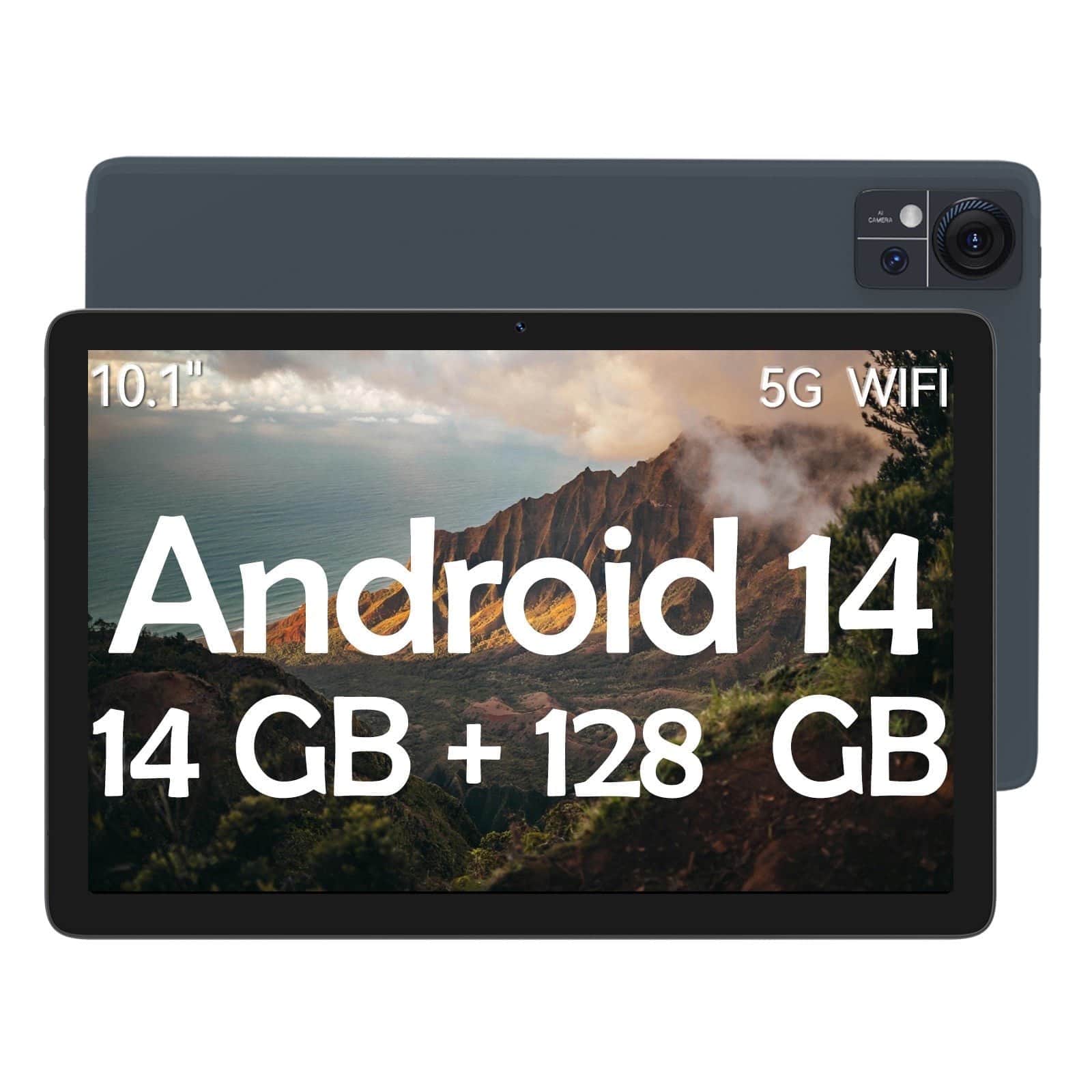 Qukenk 2026 Android Tablet,128GB ROM 14GB RAM,10.1inch Tablet