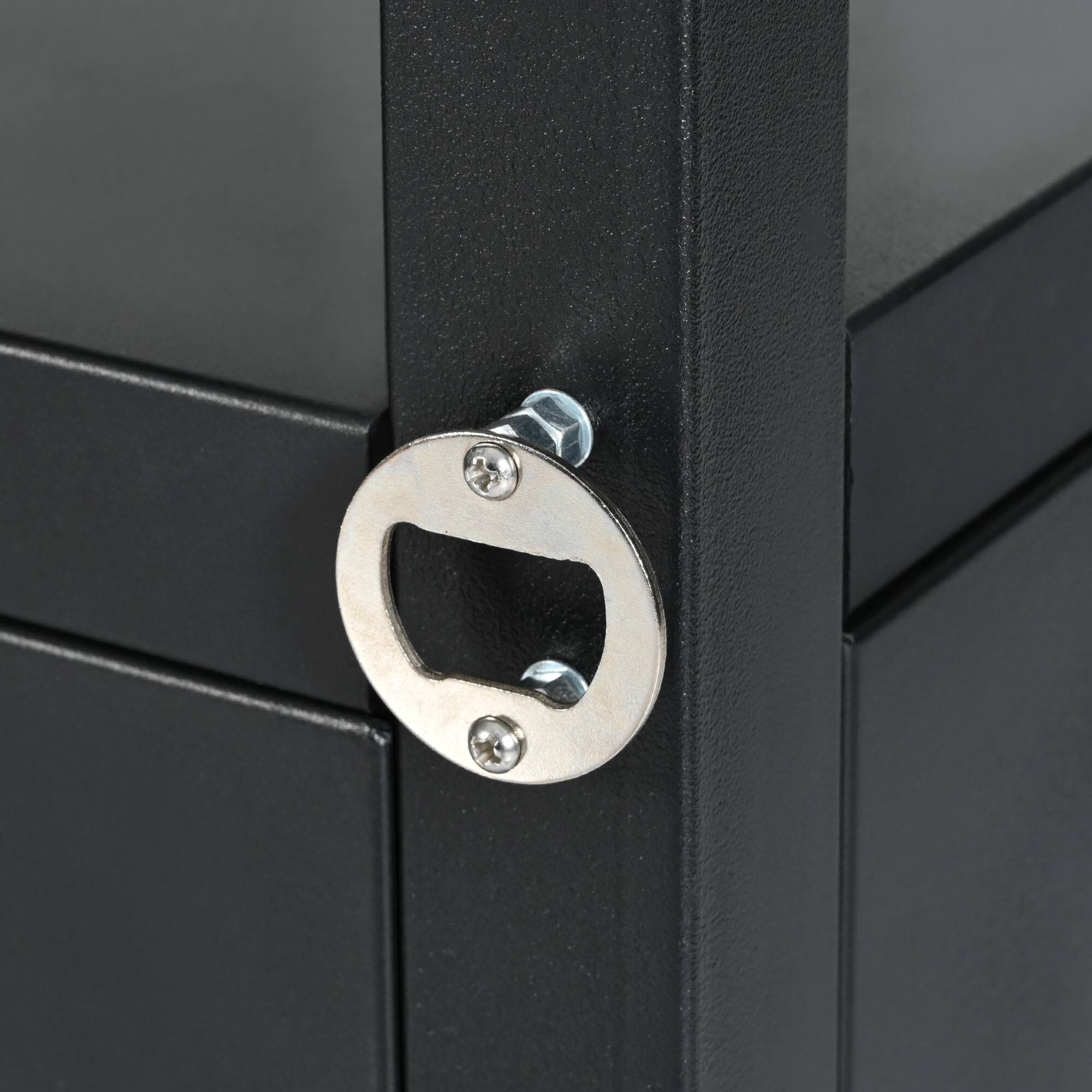 Alt View 9. PexFix - 54.5" Outdoor Kitchen Island with Stainless Top, Storage Cabinet & Spice Rack, Metal BBQ Grill Cart with Wheel for Patio - Black.