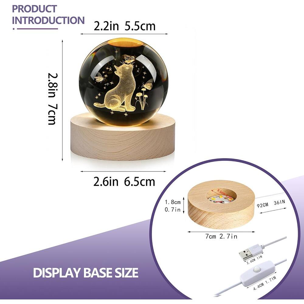 **PRODUCT INTRODUCTION**

- 2.2in 5.5cm
- 2.8in 7cm
- 2.6in 6.5cm

**DISPLAY BASE SIZE**

- 7cm 2.7in
- 1.8cm 0.7in
- 92CM 36IN