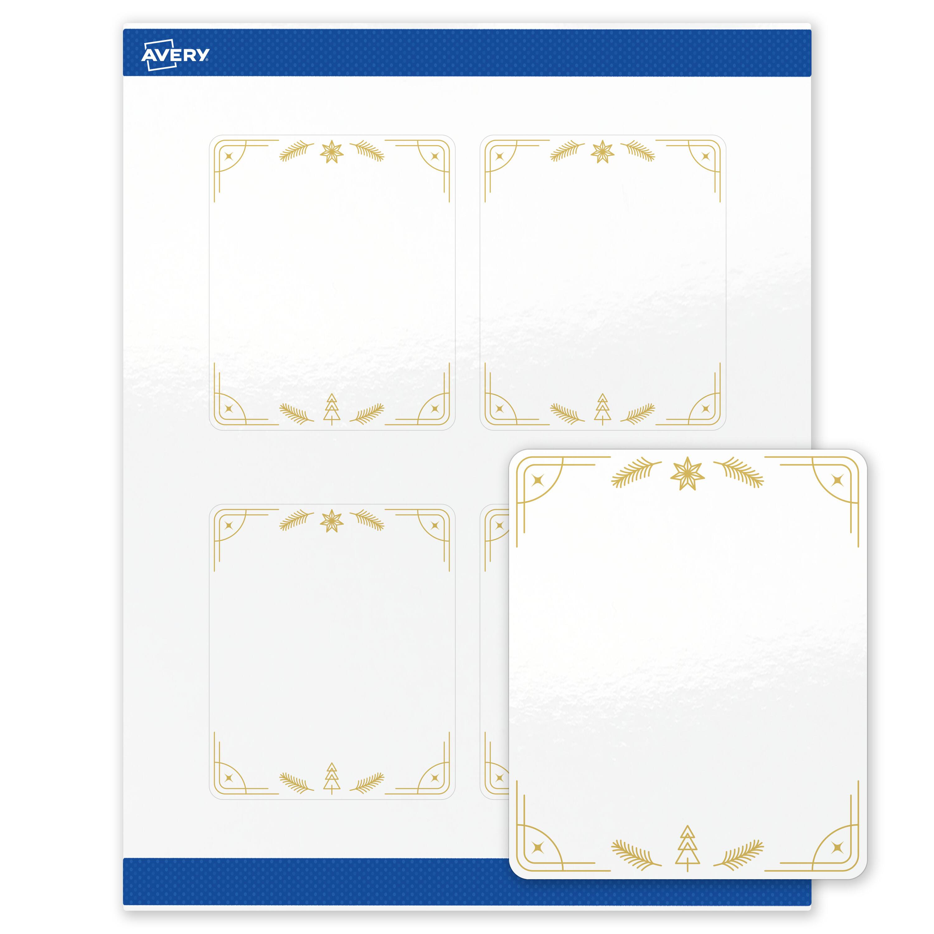 "Avery - Avery® Labels, 4"" x 3-1/3"", Gold- Christmas Trees, Glossy, 40ct - White" price history on PriceWatchPro
