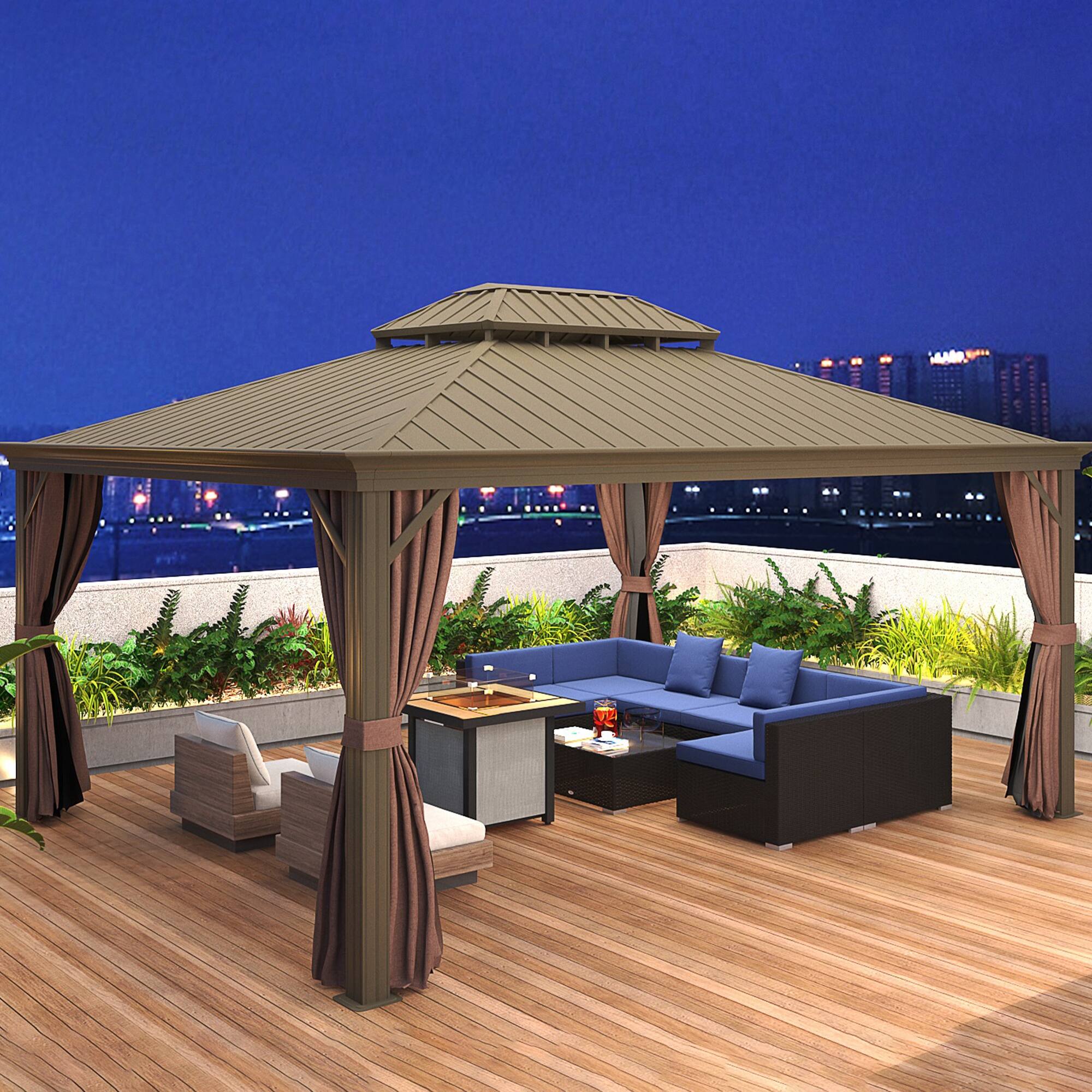 Alt View 7. Outsunny - 7-Piece Patio Furniture Set, Outdoor Wicker Conversation Set, All Weather PE Rattan Sectional Sofa Set - Blue.