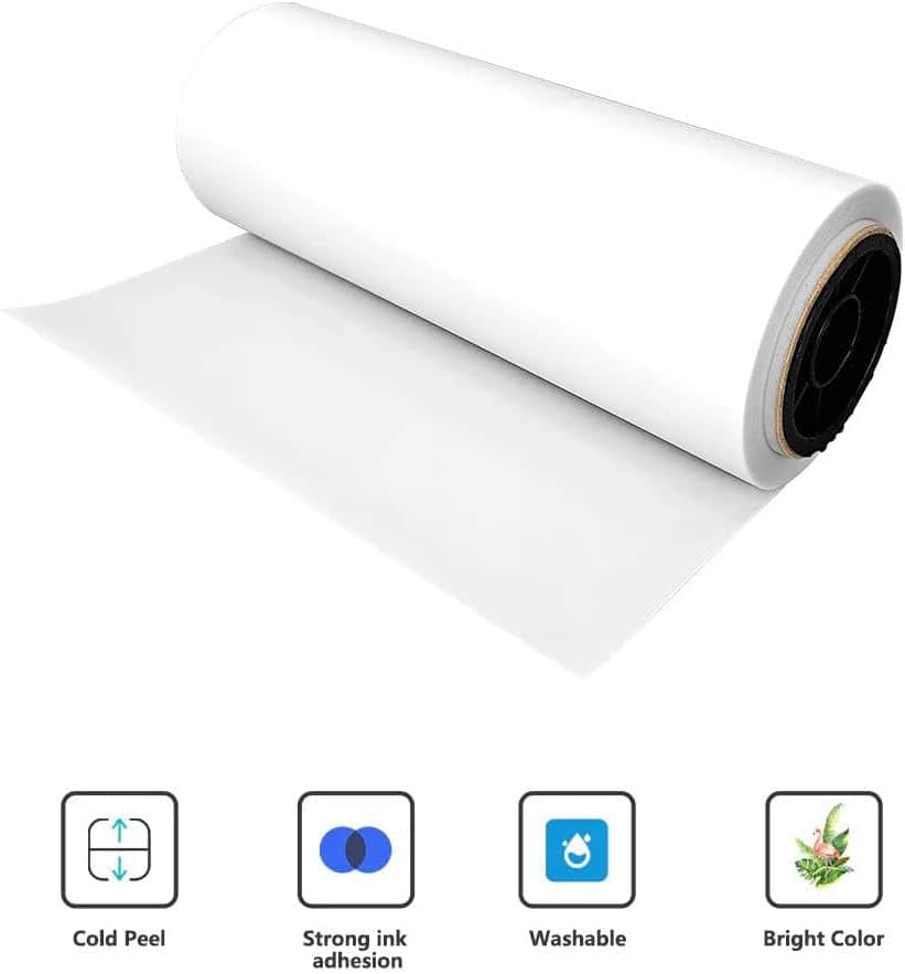 Procolored - DTF Transfer Film Roll 13" x 328ft for A3 DTF Printer-PreTreat PET Heat Transfer Paper-Cold and Hot Peel - White
