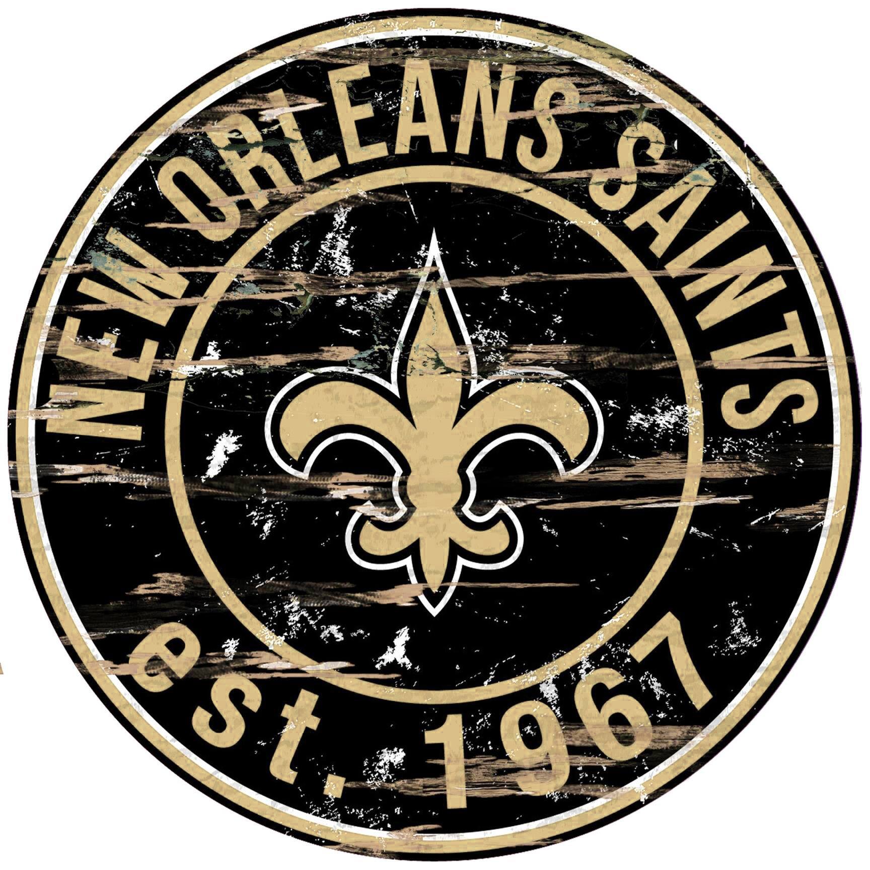 New Orleans Saints 23.5" Distressed Round Sign