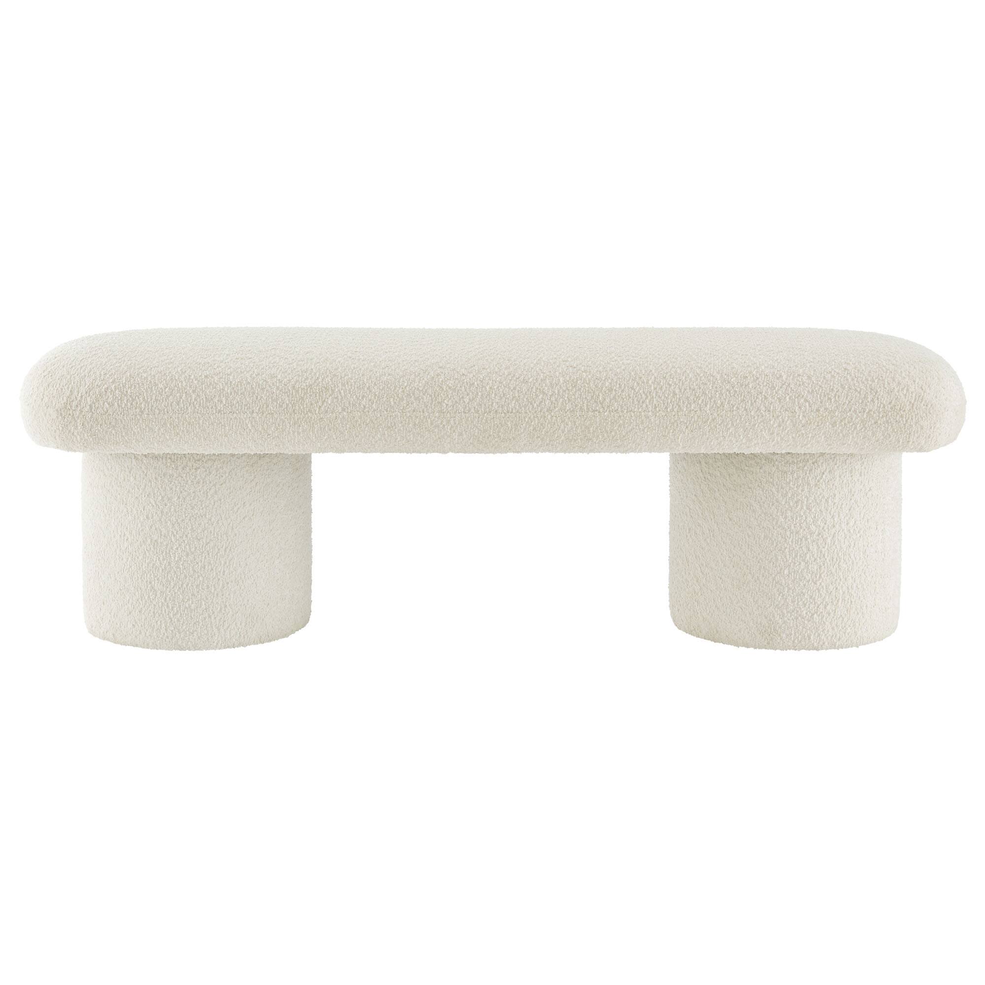 Alt View 1. Modway - Orla Chenille Upholstered Bench by Modway - White.