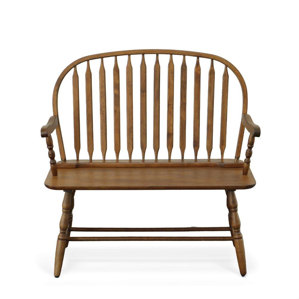 Back. Carolina Chair & Table - Windsor Bench - American Oak - American Oak.