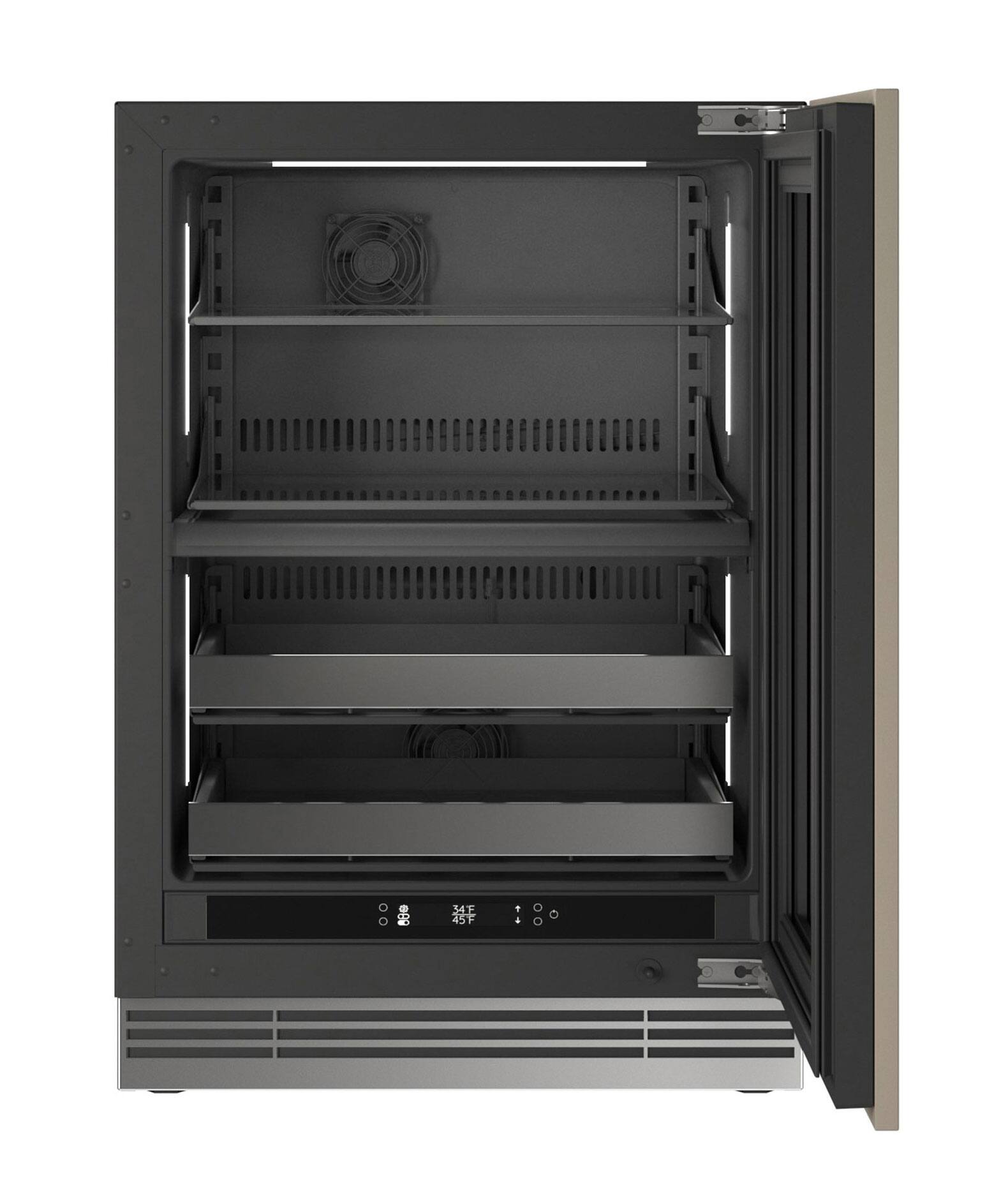 Alt View 1. U-Line - U-Line 24"W. 4.9 Cu.Ft. Built-In Panel Ready w. Glass Dual-Zone Compact Beverage Center - Panel Ready.