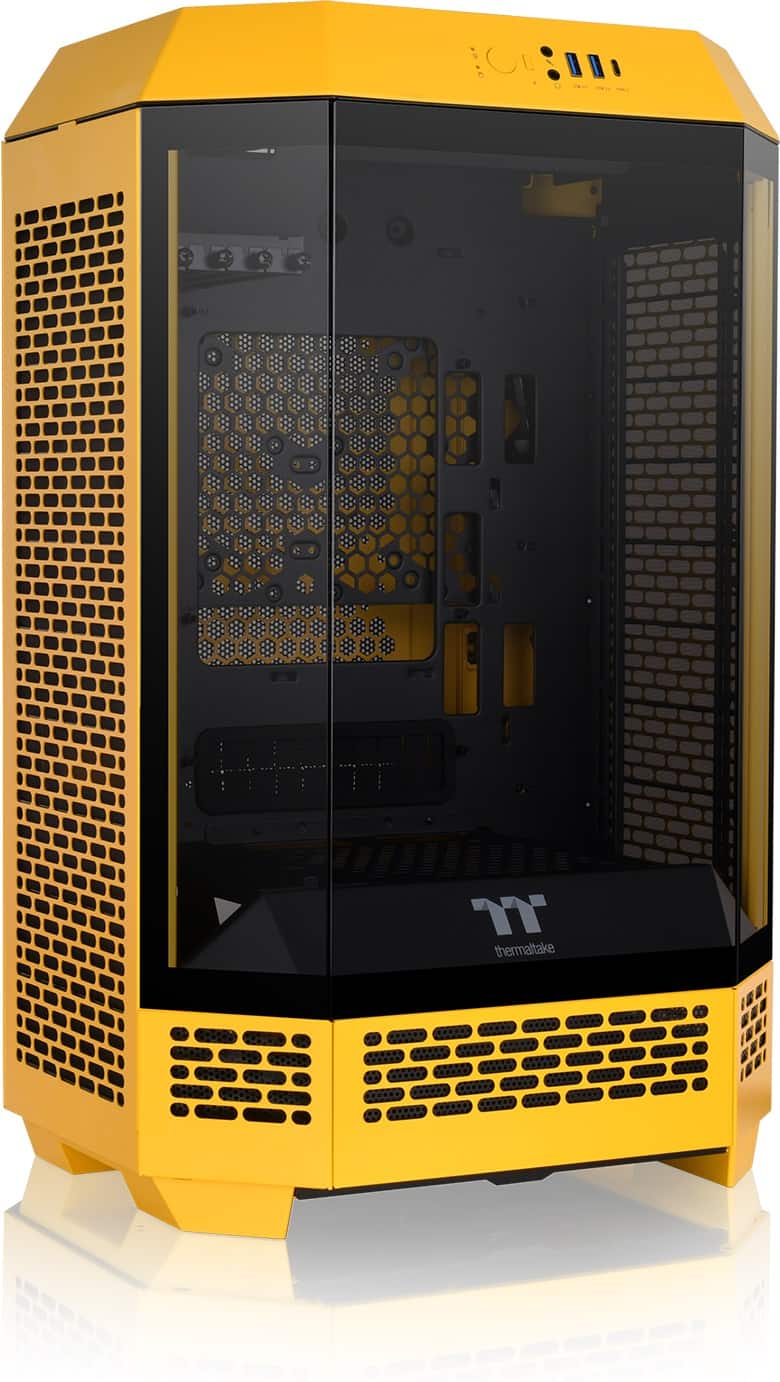 Front. Thermaltake - The Tower 300 Micro ATX PC Case - Bumblebee Yellow.