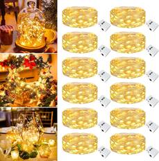 Front. Veranti - 12-Pack Fairy String Lights, 7FT 20 LED, Battery Powered, IP65 Waterproof, 3 Lighting Modes.