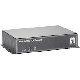 CP Technologies - LevelOne POR-0100 Indoor 1 Port PoE Repeater - 1 x 10/100Base-TX, 1 x 10/100Base-TX - Unknown