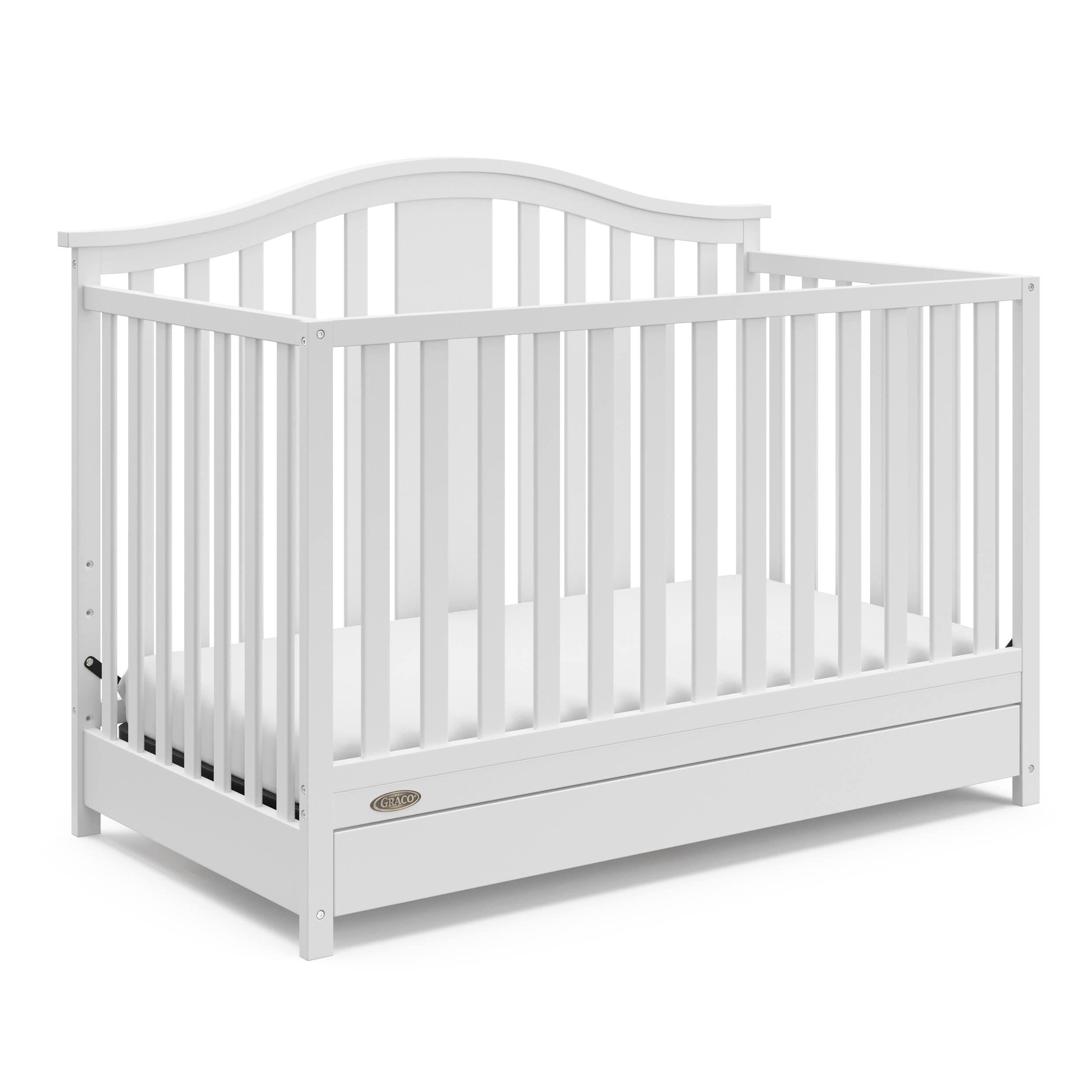 Alt View 12. Graco - Solano 5-in-1 Convertible Crib with Drawer - White.