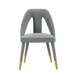 Manhattan Comfort - Neda Modern Upholstered Velvet Dining Chair - Gray