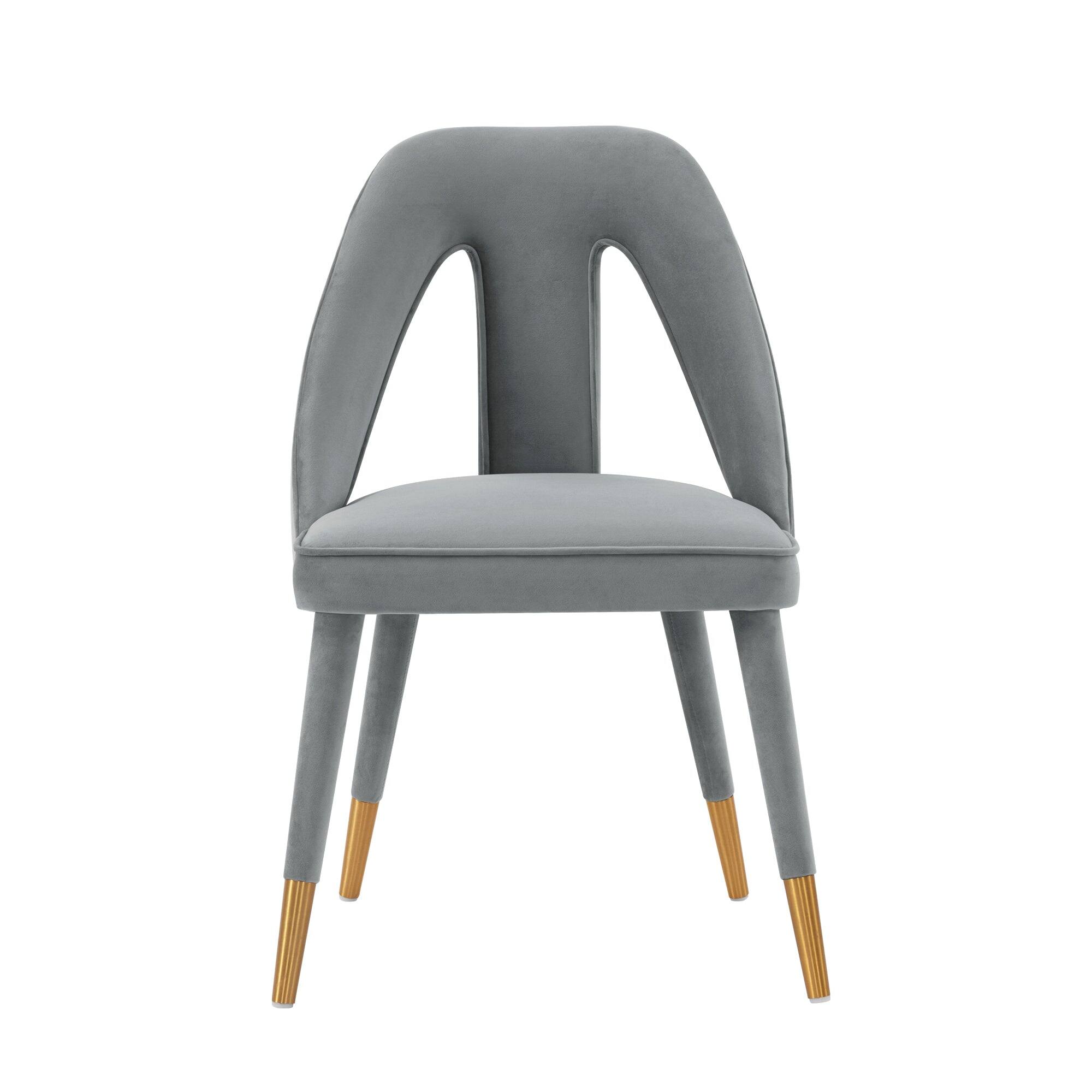 Manhattan Comfort - Neda Modern Upholstered Velvet Dining Chair - Gray