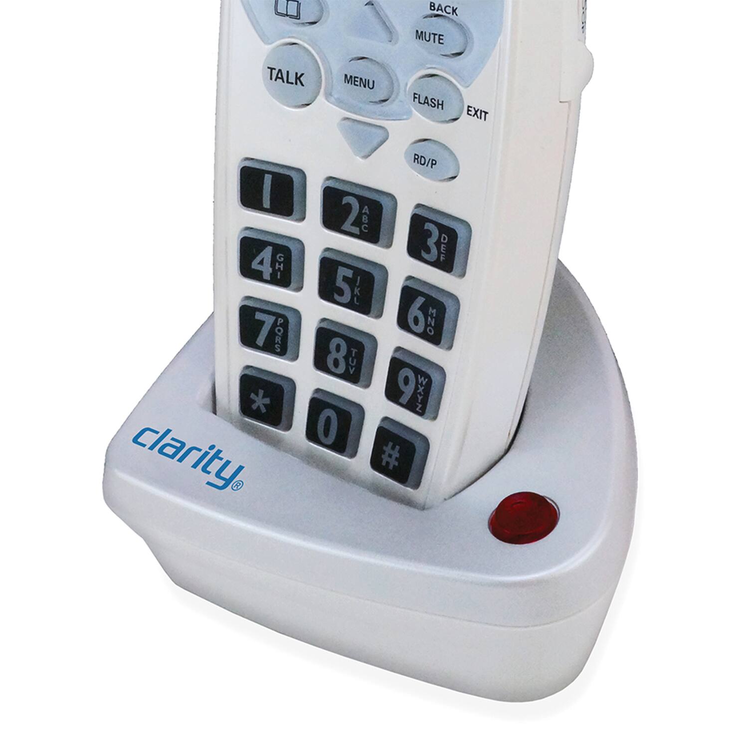 BACK MUTE TALK MENU FLASH EXIT I 4 GHI 7 PORS * clarity RD/P 2 ABC 3 DEF 5 JKL 6 MNO 8 TUV 9 WXYZ 0 #