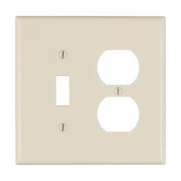 Leviton - 2 gang Thermoplastic Duplex/Toggle Wall Plate 1 pk - Light Almond