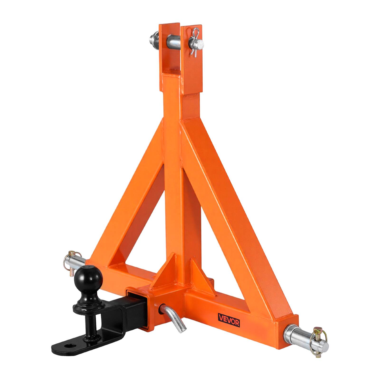 Alt View 5. VEVOR - 3 Point Trailer Hitch with 2" Receiver, 3 Pt Quick Hitch Attachment with Trailer Ball, Tractor Tow Drawbar Adapter - Orange.