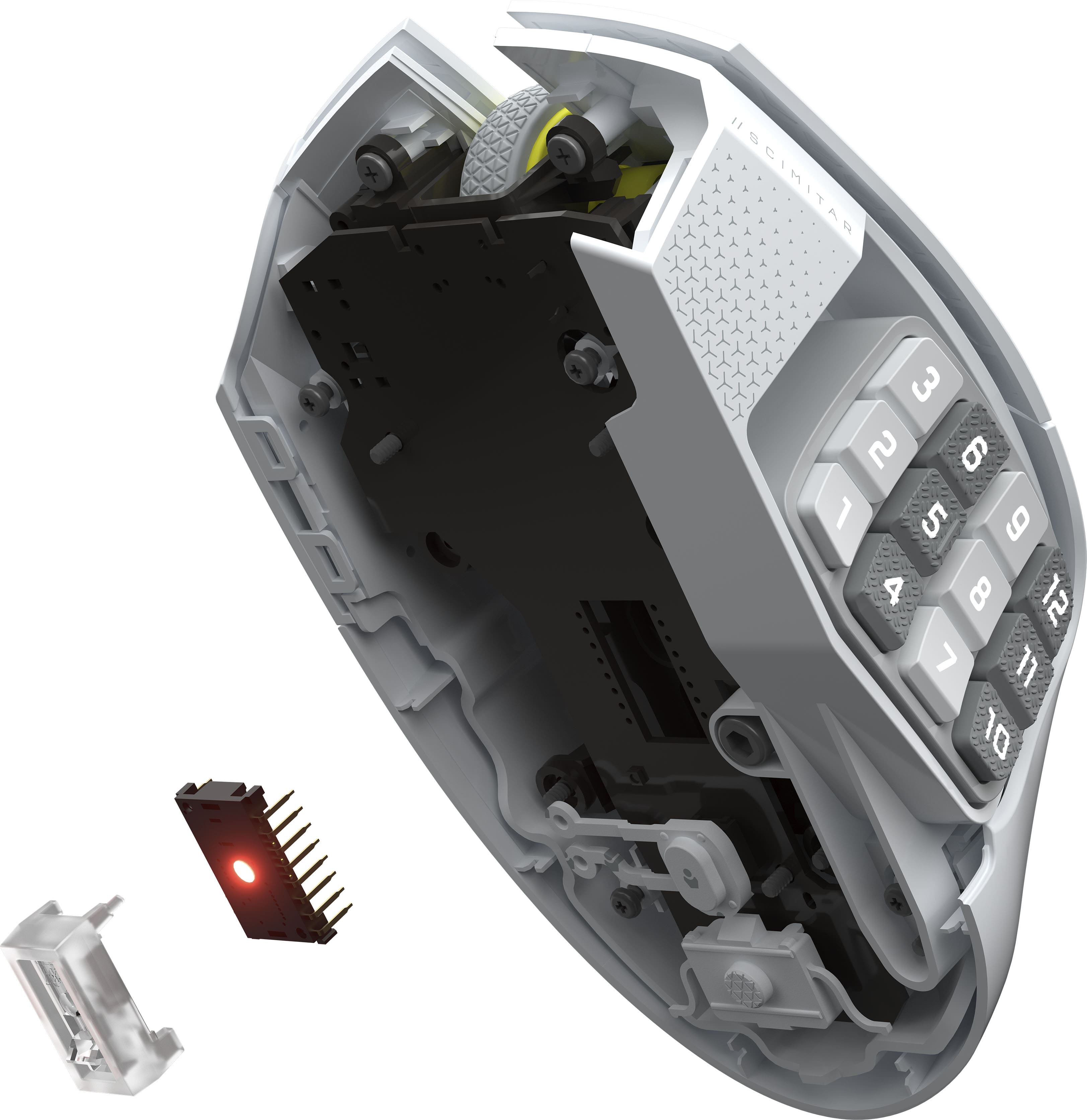 Alt View 32. CORSAIR - Scimitar Elite Wireless SE Gaming Mouse with 16 Programmable Buttons - White.