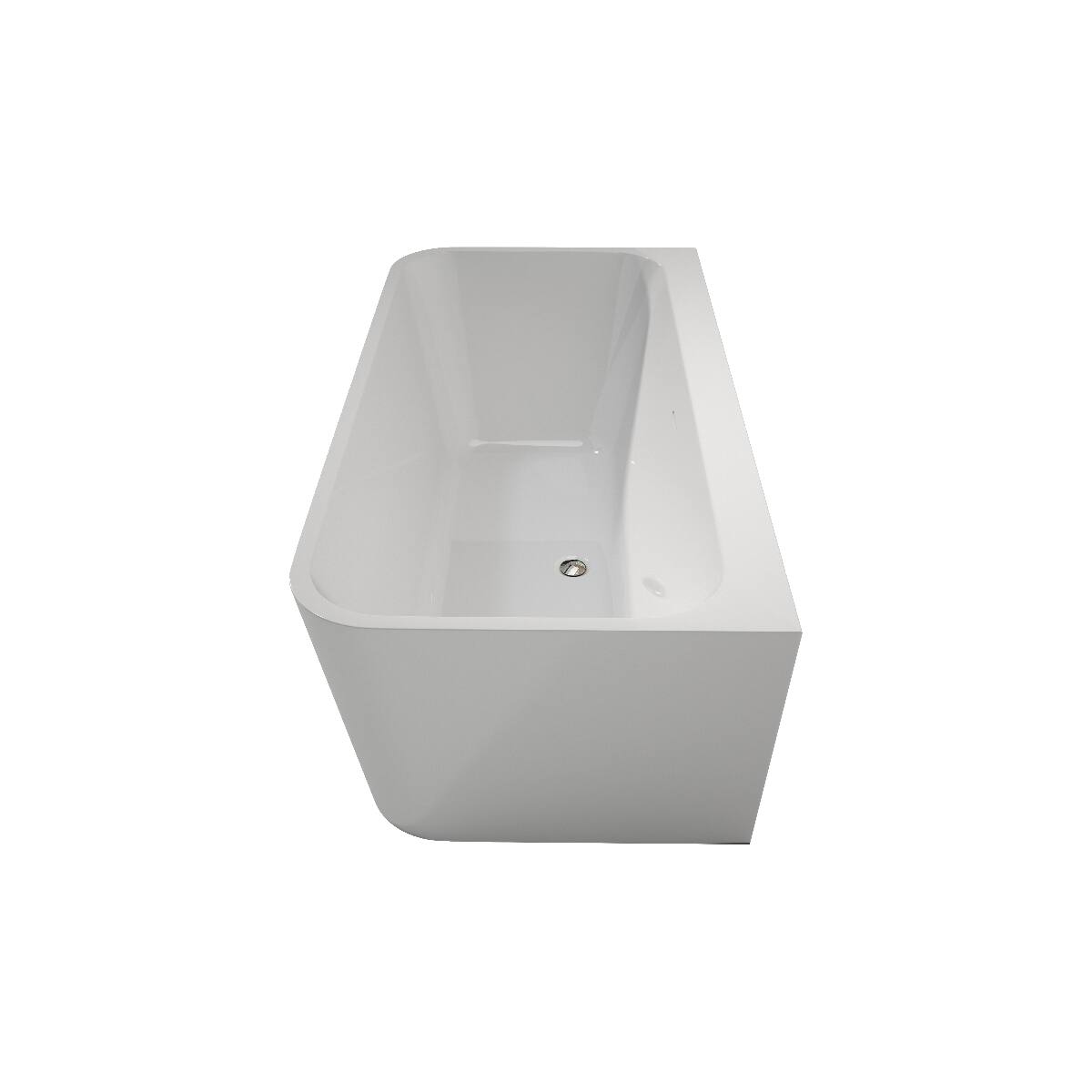 Left. Loheer - Loheer 59 Inch Freestanding Acrylic Soaking Bathtub Gloss White Rectangular Stand Alone Tub - Gloss White.