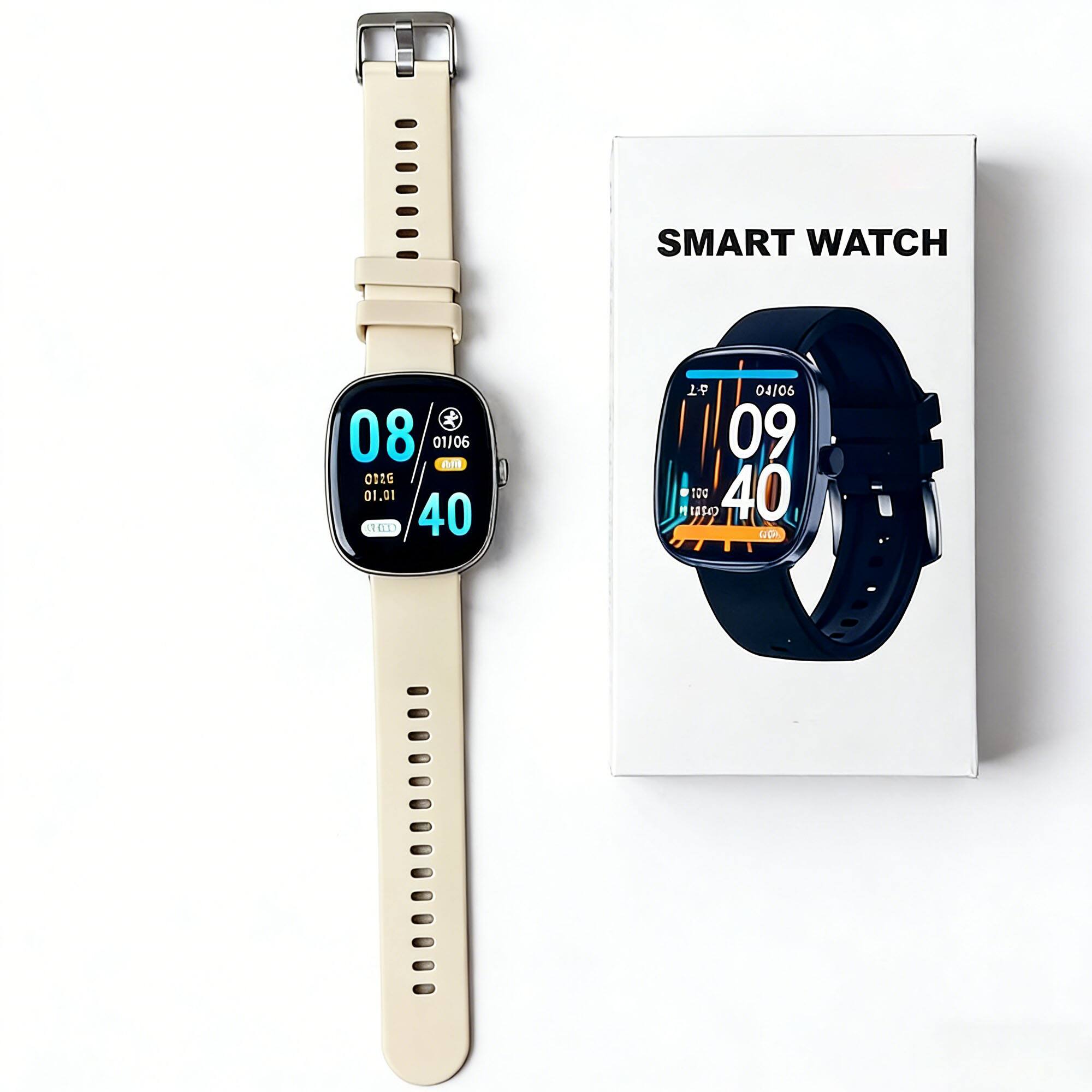 YONWAY - 1.83” HD Screen Smart Watch for Men Women, Heart Rate, Sleep Monitor, Bluetooth Call, Water-Resistant Sports Watch - Gray - (2024)