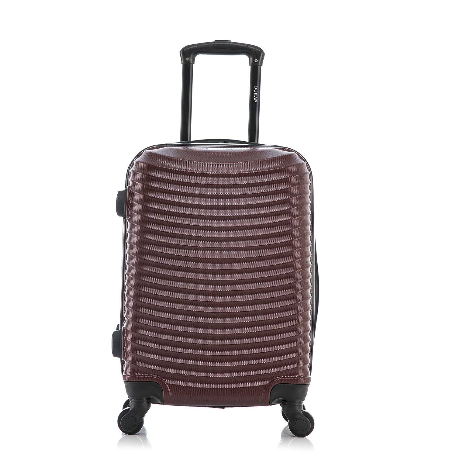 Angle. DUKAP - Adly Lightweight Hardside Spinner Luggage 20" Carry-On - WINE.