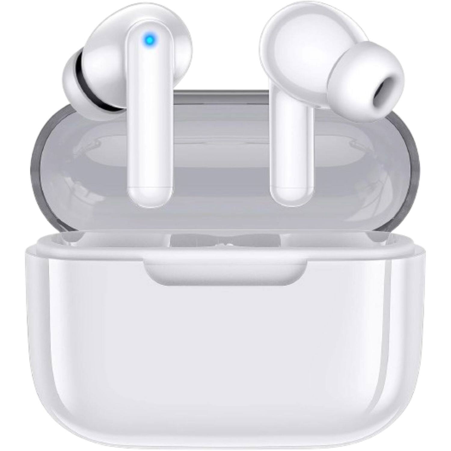 Front. Home Collection - Wireless Earbuds Bluetooth 5.3 Headphones 48H Playtime Deep Bass – White.