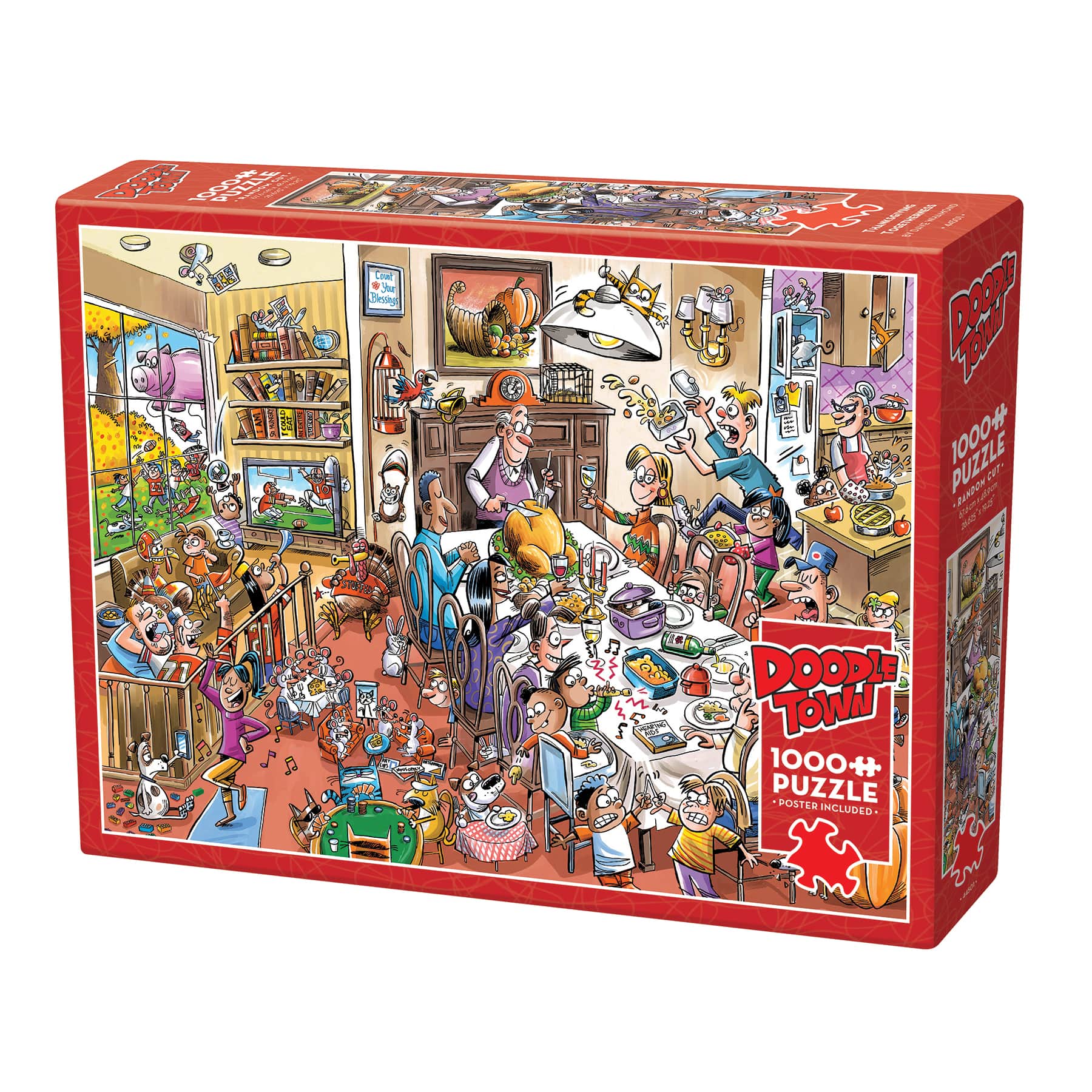 Outset Media - Outset Media: Cobble Hill DoodleTown: Thanksgiving Togetherness - 1000 Piece Puzzle