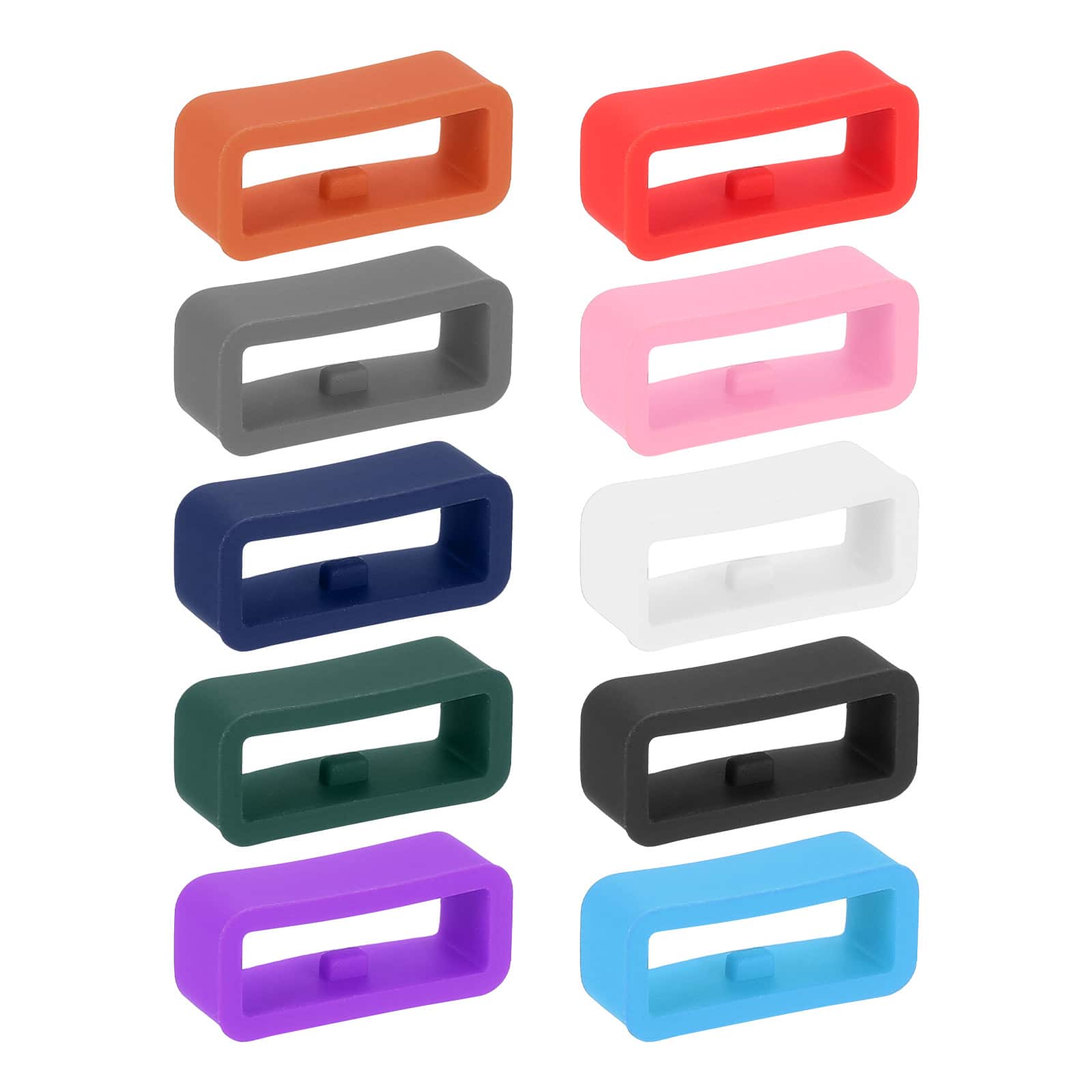 Unique Bargains - 10pcs Universal Silicone Watch Band Holder Loop Keeper Parts for Smart Sport Watch Strap 16mm - 10 Colors