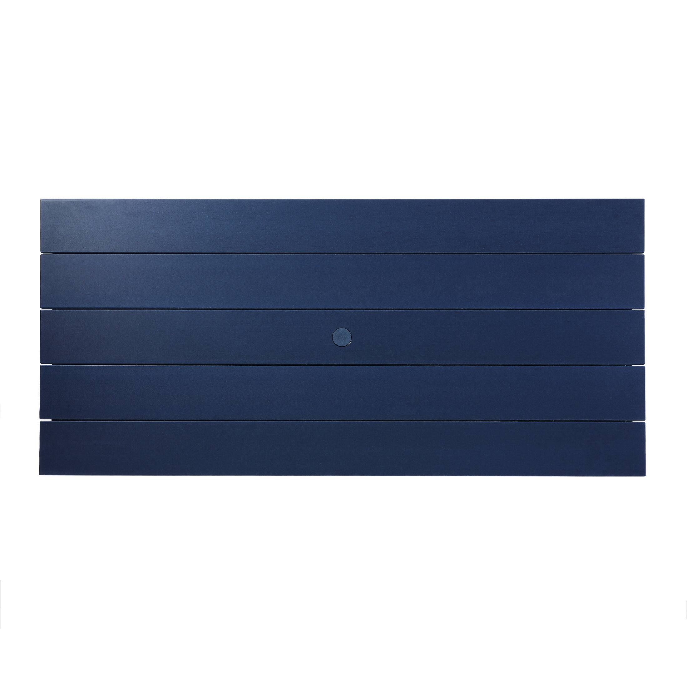 Alt View 1. WestinTrends - WestinTrends Paloma 68" Outdoor HDPE Modern Rectangular Patio Dining Table With Umbrella Hole - Navy Blue.