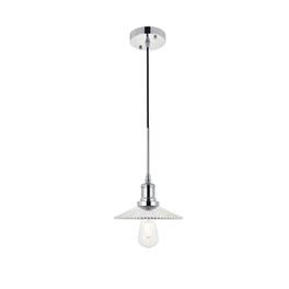 Living District - Waltz 1 Light Chrome Pendant - Chrome And Clear